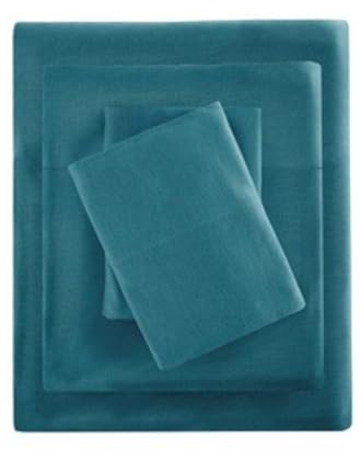 Intelligent Design ID20-1252Cotton Blend Jersey Knit Wrinkle Resistant, Soft Sheets with 14 Deep Pocket All Season, Cozy Bedding-Set, Matching Pillow Case, King, 4 Piece , Teal