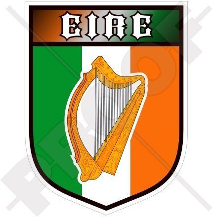 IRLAND Irischer EIRE Gälischer Harfe Schild 100mm Auto & Motorrad Aufkleber, Vinyl Sticker