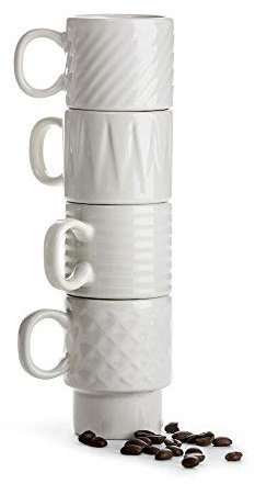 Sagaform SA5017880 Espressotassen, Stein, Weiß