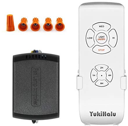 YukiHalu - Kit di Telecomando Universale per Ventilatore da Soffitto, Super Piccole Dimensioni, con 3 Impostazioni di Velocità e Controllo Della Luce, Telecomando Wireless con Opzione Silenziatore