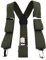 TigerTie Unisex Hosenträger in Y-Form mit 3 extra starken Clips - Farbe in olivgrün einfarbig gestreift - hochwertige Verarbeitung - Breite 35 mm