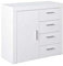 Inter Link – Kommode – Sideboard – Moderne Kommode mit viel Stauraum – 1 Tür – 4 Schubladen – Für Esszimmer – Wohnzimmer – Eingang – Corbet 1T4SB - Weiß – Hochglanz