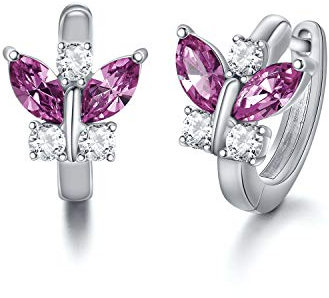 Creolen Schmetterlinge Sterling Silber 925 Kinder Ohrringe Mädchen, Schmetterling Schmuck für Frauen