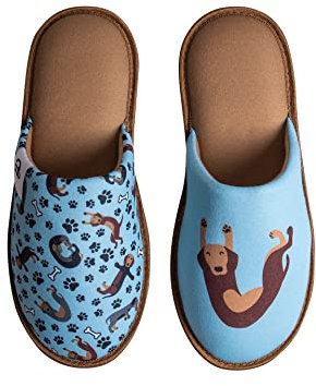 Dedoles Pantofole Donna Uomo & Bambini Ciabatte Memory Foam con tanti Design Unicorno Gatti Caffè Musica Regalo, Colore: Bassotto, 38-39 EU