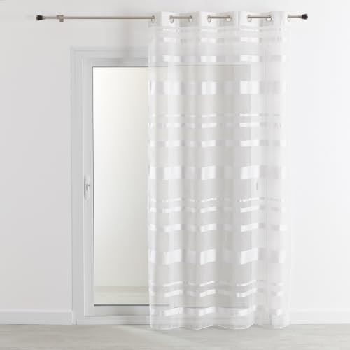 HomeMaison.com Vorhang, Querstreifen, Weiß, 140 x 240 cm