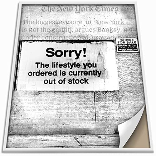 Boikal Collection Banksy Bilder ohne Rahmen Wandbilder XXL Poster Set - XXL Plakat - Sorry - 1-teilig, 70 x 100 cm
