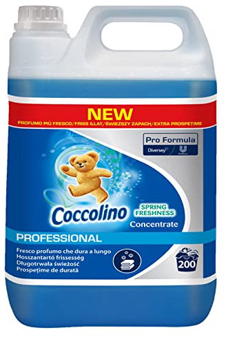 Coccolino Professional Freschezza di Primavera Ammorbidente Concentrato Fresco Profumo a Lunga Durata Stiratura Facilitata - Tanica da 5 Litri