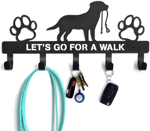 GNL Support mural pour laisse de chien – Support mural pour laisse pour une promenade – Porte-clés pour décoration murale – Cadeau pour les amoureux des chiens – Crochets muraux pour laisse de chien –