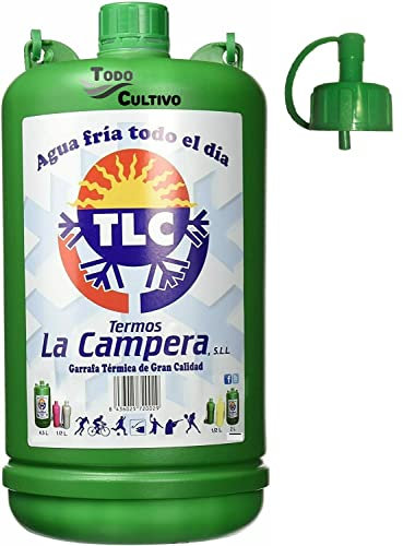 TodoCultivo Garrafa isoterma la Campera 2 Litros con canilla. Bidón térmico y pastico aislado