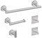 Brushed Nickel 5 Pieces Wall Mounted Stainless Steel Bathroom Towel Bar Towel Holder Toilet Paper Holder Hooks Bathroom Accessories Set (Silver)