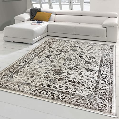 Teppich-Traum Orientteppich mit Pflanzen Verzierungen & Ornamenten in Creme Größe 240 x 340 cm