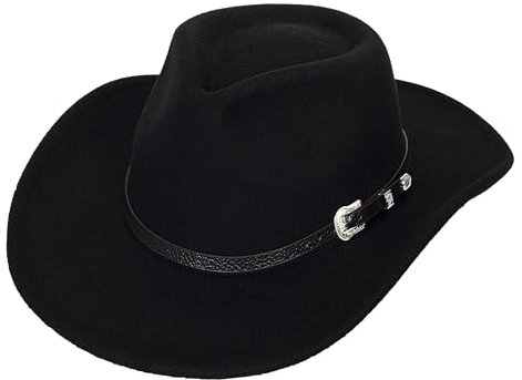 Western-Cowboy-Hut für Damen, mit Strass, Vintage-Stil, breiter Rand, Bling-Diamant, Hut für Disco-Musik-Party, Größe M/L, Schwarz, 5 Sterne, M