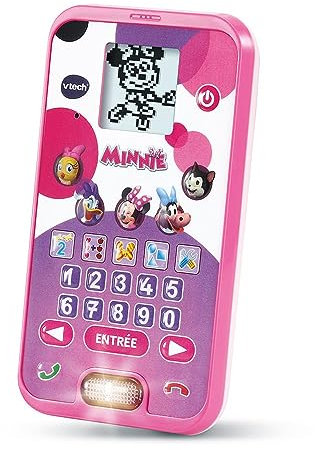 VTech - Disney, Le Smartphone Éducatif de Minnie, Téléphone Portable Enfant avec Écran Rétroéclairé, 4 Jeux, Jouet Interactif Minnie Mouse, Cadeau Enfant de 3 Ans à 7 Ans - Contenu en Français