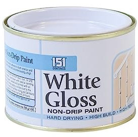 PNJB, 151 Coatings Paint Primer Metallic Gloss Matt 180ml, Non-drip Gloss Paints, Hard Drying, Hard Built, And High Performance (White Gloss Non Drip, Pack of 1)