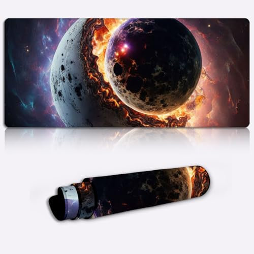 Colors of Space Planet Gaming-Oberfläche, 3XL-Stoff-Mauspad, optimiert für Gaming-Sensoren, maximale Kontrolle, klassisch, 15,7 x 35,4 Zoll