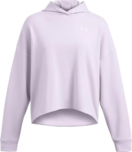 Under Armour Rival Terry Oversized Hoodie, Felpa da Donna, Viola Sale / / Bianco, M