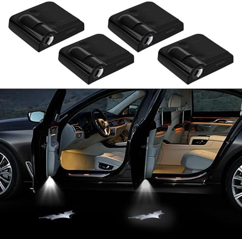 Autotür Logo Licht Projektor,Autotür HD projektor Licht,Led Einstiegsleuchten,Wireless Auto Willkommen Licht, Laser Projektor Magnet Sensor Emblem Lampen Kit 4 Stücke (Fledermaus-Motiv)