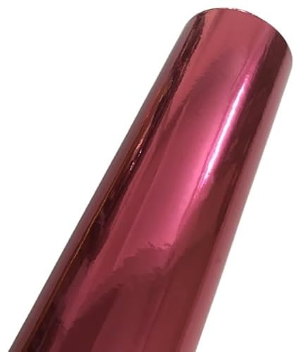 Autofolie Dehnbare Chrom-Spiegel-Gold-Vinylfolie, selbstklebende Autoaufkleber, Luftablassfolie, Folienverpackung Auto Folie (Color : Rose Red, Size : 50cm x 152cm)