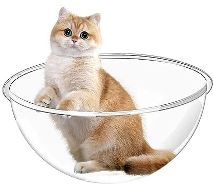 Clear Cat Space Bed, Anti Scratch Cat Toy Beds, Acrylic Cat Hammock, Clear capsulle Transparent Nest, Replacement Cat Space Furniture Dome covers, Small Pets Bed Acrylic Nest capsulle Bowl For Indoor