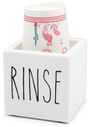 Dnoifne White Acrylic Dixie Cup Dispenser, 3/5 oz Dixie Cup Holder, Bathroom Paper Cup Organizer