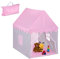 Relaxdays Tenda da Gioco a Forma di Casetta per Bambine, Giocattolo Camera da Interno, HLP 130x95x125 cm, Rosa Grigio, Poliestere