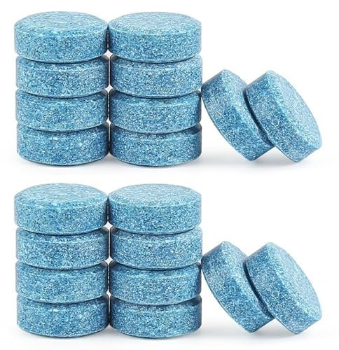 20 Stück Windschutzscheiben Reiniger Tabs, Konzentrierte Auto-Windschutzscheiben-Reinigungstabletten Scheibenreiniger Konzentrat in Tabletten Multifunktionale Glasreiniger Brausetabletten (1, Blue)