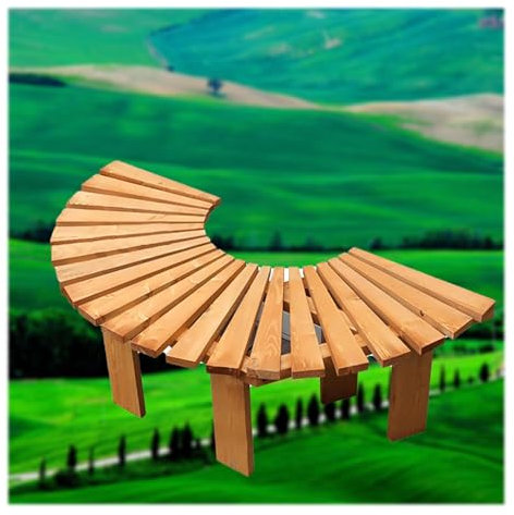 ZHENGQIAN Gebogene Gartenbank for den Außenbereich, halbrunde/runde Parkbank, S-förmige Bank, Gartenbank, Flexible Platzierung, Form stufenlos erweiterbar，DIY(1)