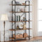 Litake Bücherregal - 5-stöckiges Holzregal mit Römischer Säule, Industriell, Wohnzimmerregal, Schlafzimmer, Büro