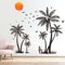 Tree Wall Stickers for Living Room: Peel and Stick Black Palm Tree Family Wall Stickers - Sofa TV Background Home Art Wall Decor