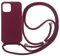 PuYu Zhe Compatible for iPhone 14 Plus Case,Silicone Crossbody Cover TPU Shell Adjustable Cord Lanyard Slim Stylish Shockproof Case-Wine Red