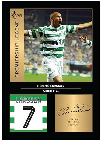 Icons Wall Art – Henrik Larsson Celtic Legends A4 Printed Photo Display – Digitally Reproduced Signature – Football/Soccer Fan Gift – Unframed Celtic Memorabilia Poster