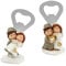 DLM-A353 Bomboniere 12 Apribottiglie sposi innamorati linea cuore cm 7,5x4 con 12 scatole per Matrimonio 25 anniversario nozze d'argento 50 anniversario nozze d'oro