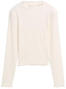 Tom Tailor Mädchen 1049414 Kinder Cropped Langarmshirt mit Rippstruktur (1er Pack)