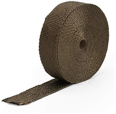 Hitzeschutzband 2 x15meter Titan-Turbo-Krümmer-Wärmeabgas-Thermo-Wrap-Band 6pcs rostfreie Krawatten