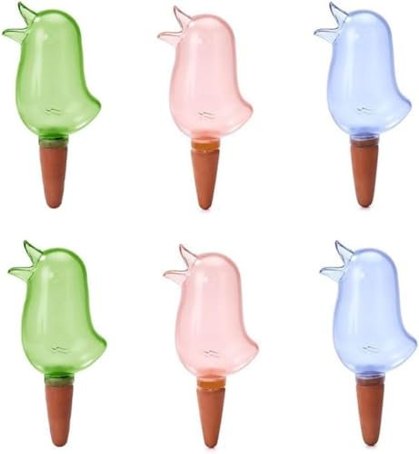YRSM-MR 12pcs Tonkegel Wasserspender für Pflanzen Vogel-Design,Geschäftlich unterwegs, um Blumen zu säubern