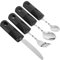 HAWILLOSCH 4Pièces Ustensiles Adaptatifs Couverts Ergonomiques Pliables pour Personnes Âgées et Handicapées Set de Couverts Lestés Antidérapante Outils de Réhabilitation