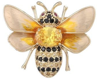 CHarmeFleur Rhinestone Bienen Brosche Anstecknadel für Damen Mädchen Modestil Niedliche Gelbe Schwarze Kristall Honigbiene Hummel Tier Insekten Broschen Reversnadeln