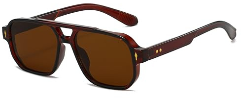 Hviomru Mode Quadratisch Sonnenbrille,Trendy Vintage Square Sonnenbrille für Damen und Herren,UV Schutz