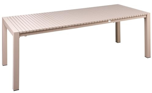 Ausziehbarer Gartentisch Aluminium sandbeige 160/220 x 90 cm modern Ardesio