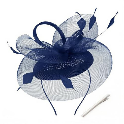 BGFUO Fascinators for Women, Flower Feather Headband Fascinator Wedding Headwear, Headband Fascinator Hat with Headband and Clip for Secure Fit, Elegant Fascinators for Weddings & Mother Bride
