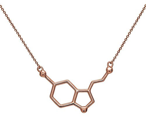 Serebra Jewelry Serotonin Molekül Anhänger Halskette aus 925 Sterling Silber by (Roségold-Überzug)
