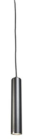 Qazqa - Modern Design-Pendelleuchte I Pendellampe I Hängelampe I Pendellampe I Pendelleuchte I Lampe I Leuchte schwarz GU10 50mm - Tuba Small I Wohnzimmer I Schlafzimmer - Stahl Zylinder I Länglich -