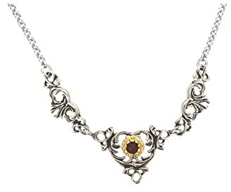 Gerry Eder 1043 Damen Collier Sterling-Silber 925 Silber Rot Granat 49 cm