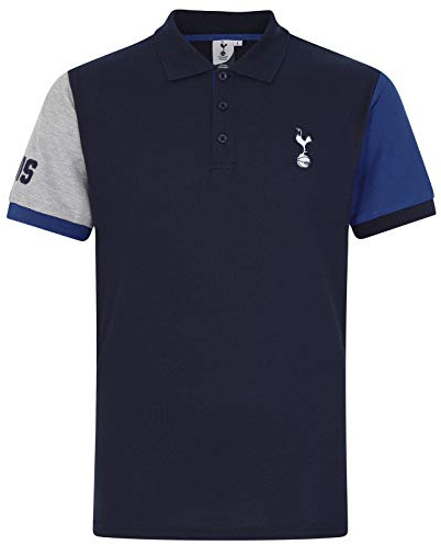 Tottenham Hotspur FC Official Gift Mens Contrast Sleeve Polo Shirt Navy Medium