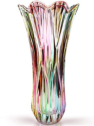 Blumenvase, groß, 29 cm, Phoenixschwanzform, verdicktes Kristallglas, für Heimdekoration, Hochzeit oder Geschenk