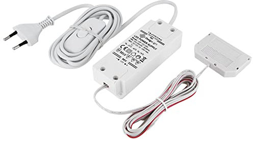 12V Mini-Amp, LED Trafo Netzteil 12W, Euro-Stecker, Ein-Ausschalter, 6-fach-Verteiler, 2x 2m Kabel