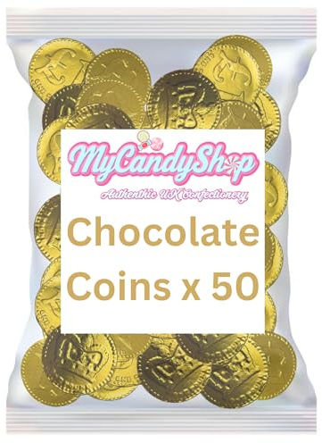 CCC Chocolate Coins - 50 x Classic British £1s Mixture - Choc Flavour Coins - Great Party Bag Sweets For Kids, Fun Gold Chocolate Money for Kids & Adults