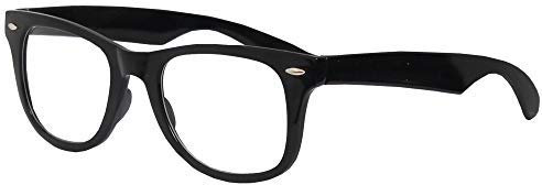 Geek-Brille für Kostüme, schwarzer Rahmen, ohne Gläser, Unisex, für Schule, Nerd Club, Retro-Stil, Großpackung (1 Stück)