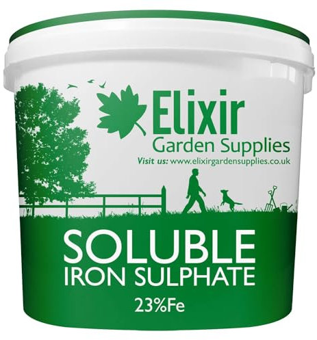 Elixir Gardens 23% FE Soluble Iron/Ferrous Sulphate | Lawn Tonic & Grass Green-Up| 2kg Tub | Makes 160L of Liquid Feed