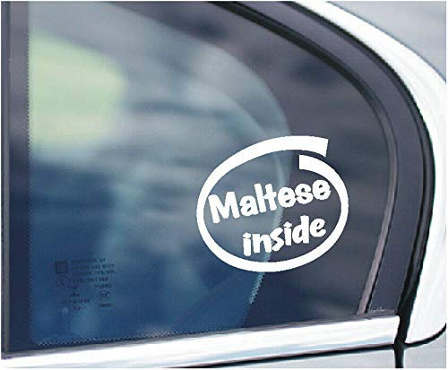 SCOOBY DESIGNS MALTESER INSIDE Lustiger Autofenster-Aufkleber Kofferraum Stoßstange Malta Made